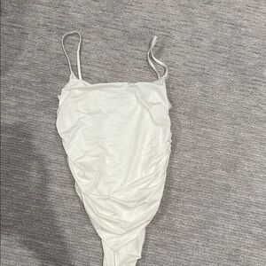 White Ruched bodysuit